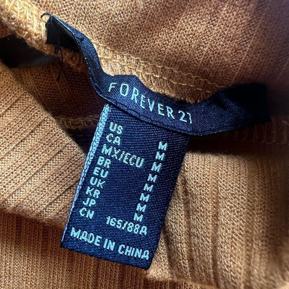 Forever 21 Mustard Ribbed Tie-Back Blouse - Picture 3 of 3